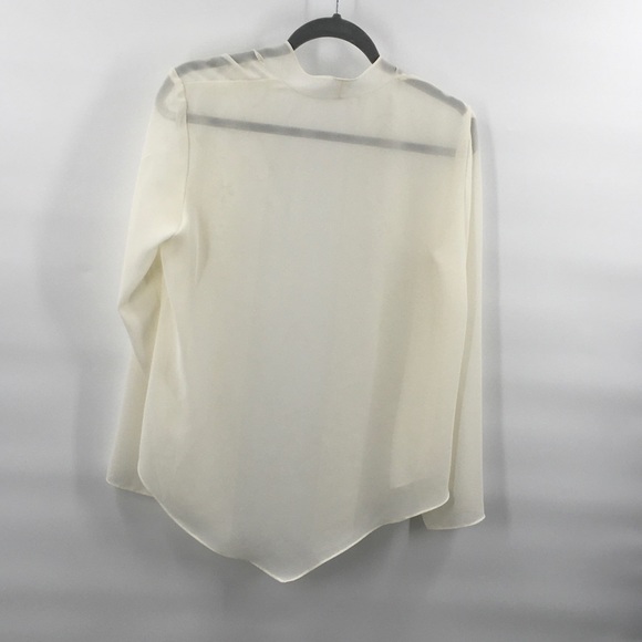 Cream off-white embroidered sheer open fro… - Picture 3 of 6